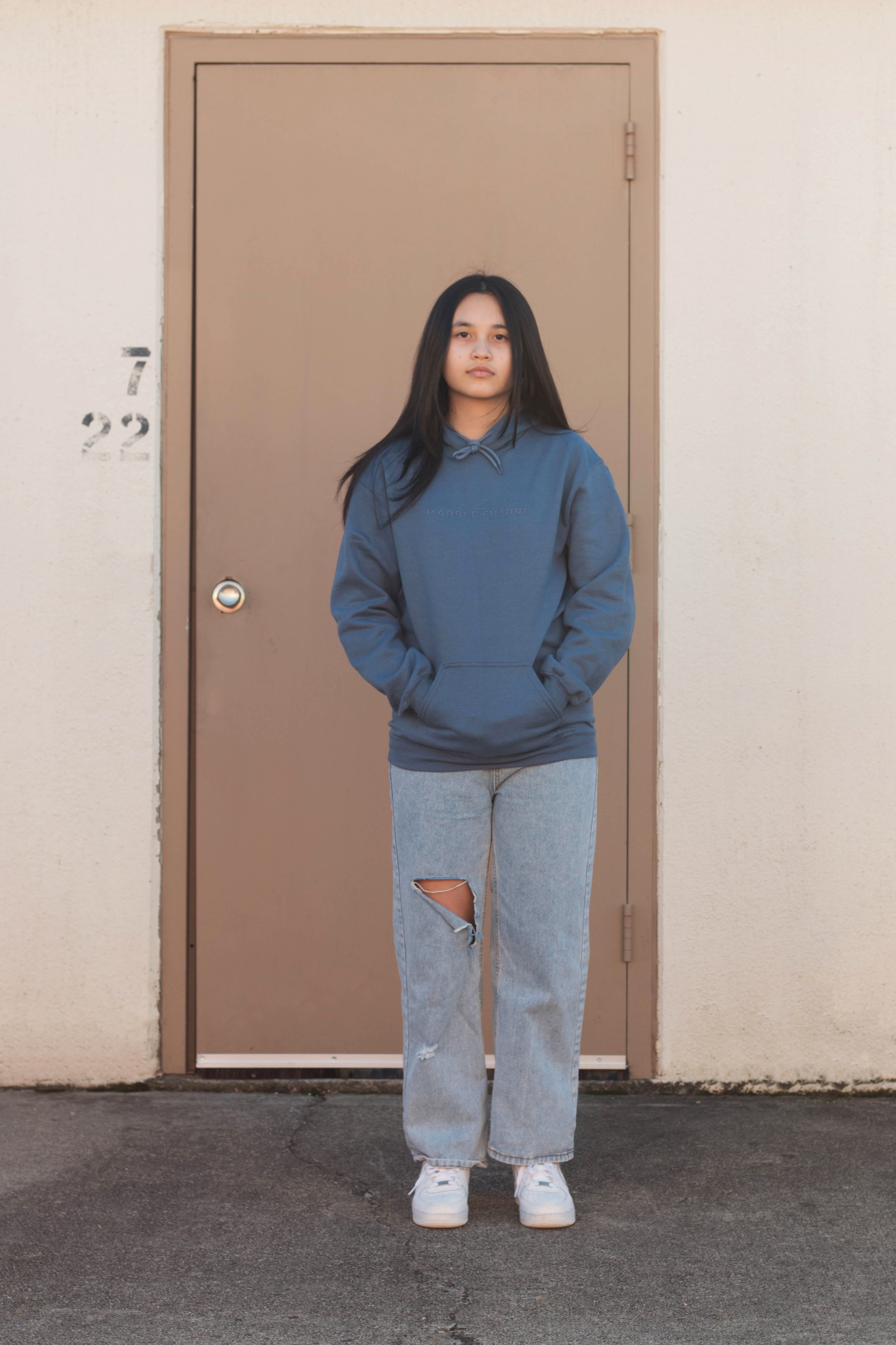 Oversized hoodie store with mom jeans